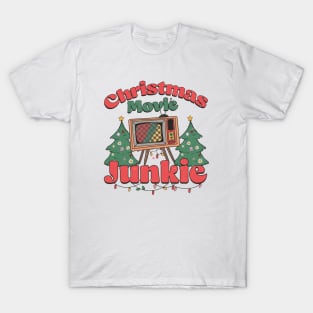 Christmas Movie Junkie, Retro Christmas, Popular Christmas T-Shirt